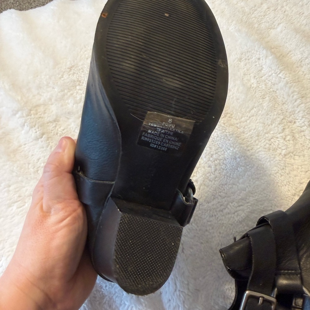 Express Black Ankle Booties with Buckle Detail - Picture 5 of 5